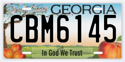 GA license plate CBM6145