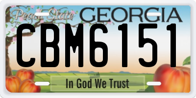 GA license plate CBM6151