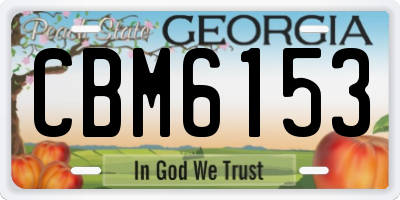 GA license plate CBM6153