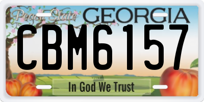 GA license plate CBM6157