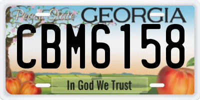 GA license plate CBM6158