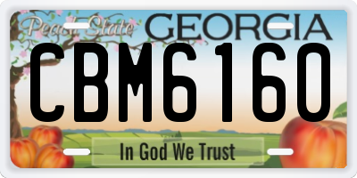 GA license plate CBM6160