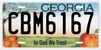 GA license plate CBM6167