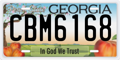 GA license plate CBM6168