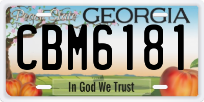GA license plate CBM6181