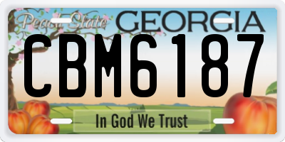 GA license plate CBM6187