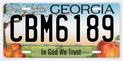 GA license plate CBM6189