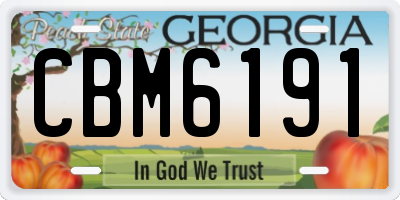 GA license plate CBM6191