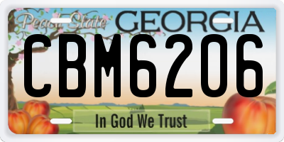 GA license plate CBM6206