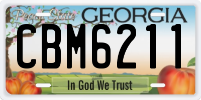 GA license plate CBM6211