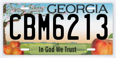 GA license plate CBM6213
