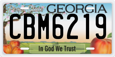 GA license plate CBM6219