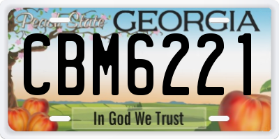 GA license plate CBM6221