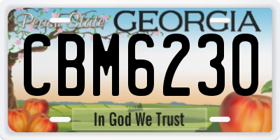 GA license plate CBM6230