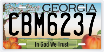 GA license plate CBM6237