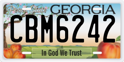 GA license plate CBM6242