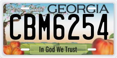 GA license plate CBM6254