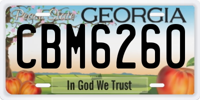 GA license plate CBM6260