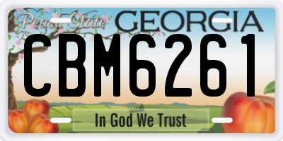 GA license plate CBM6261