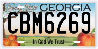 GA license plate CBM6269