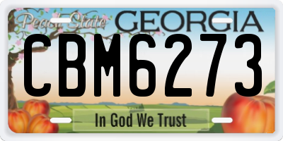 GA license plate CBM6273