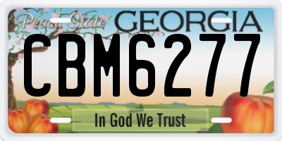 GA license plate CBM6277