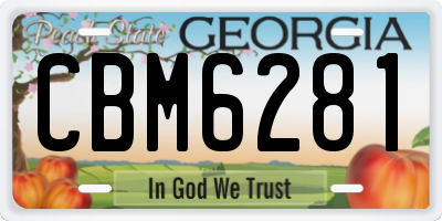 GA license plate CBM6281