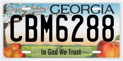 GA license plate CBM6288