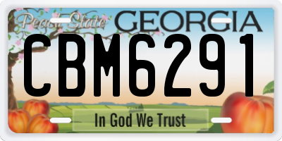 GA license plate CBM6291