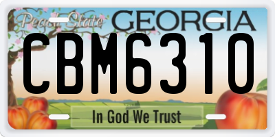 GA license plate CBM6310
