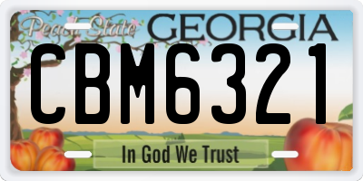 GA license plate CBM6321