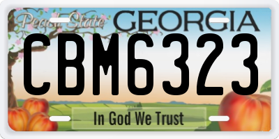 GA license plate CBM6323