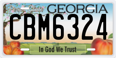 GA license plate CBM6324