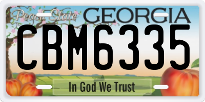 GA license plate CBM6335