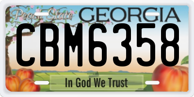 GA license plate CBM6358