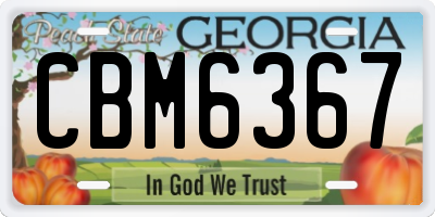 GA license plate CBM6367