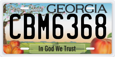 GA license plate CBM6368