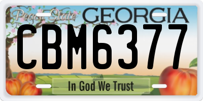 GA license plate CBM6377