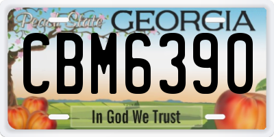 GA license plate CBM6390