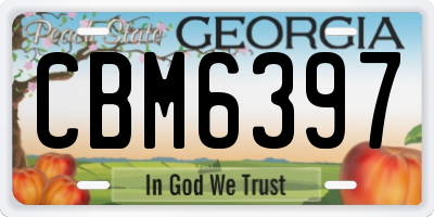 GA license plate CBM6397