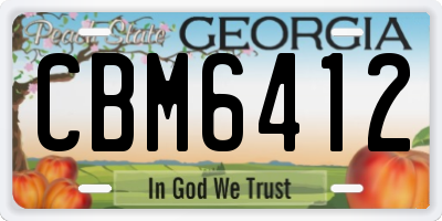 GA license plate CBM6412