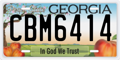 GA license plate CBM6414