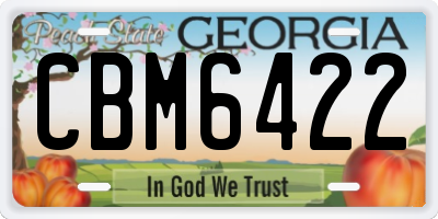 GA license plate CBM6422