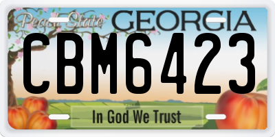 GA license plate CBM6423