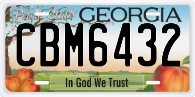 GA license plate CBM6432