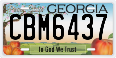 GA license plate CBM6437