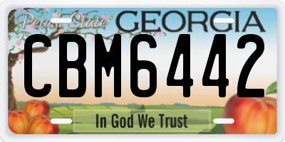 GA license plate CBM6442