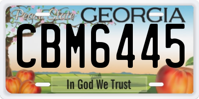 GA license plate CBM6445
