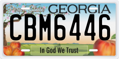 GA license plate CBM6446