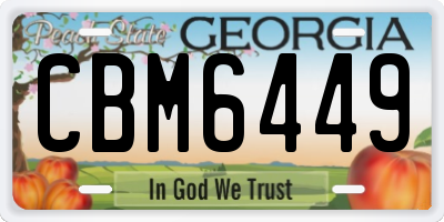 GA license plate CBM6449